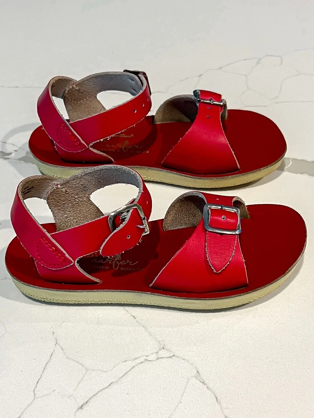 Saltwater Red Sun San Surfer Adjustable Buckle Sandals Toddler Sz 10